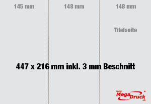 DIN A5, 6 Seiten (Wickelfalz)