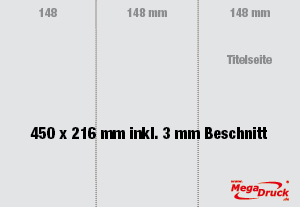 DIN A5, 6 Seiten (Zick-Zack-Falz)