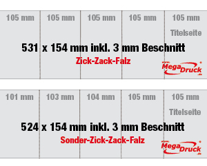 DIN A6, 10 Seiten (Zick-Zack-Falz)