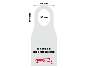 [Flaschenanhänger] 170 g/qm Bilderdruck 69 x 162 mm
