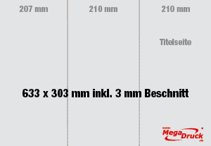 DIN A4, 6 Seiten (Wickelfalz)
