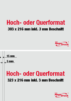 Blöcke DIN A4 mit Umschlag, 4-farbig - Sammelform