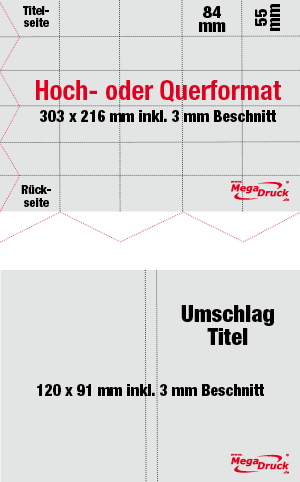 85 x 55 mm mit Umschlag