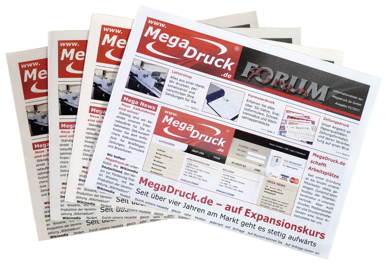 Die verschiedenen Weißen im Vergleich Vier Zeitungen mit den verschiedenen Weißen im Vergleich